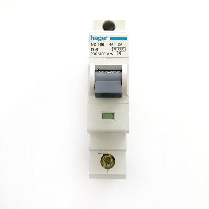 Hager ND106 464106 D6 6A 6 Amp MCB Circuit Breaker Type D